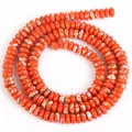 2x4mm Naturstein Orange Abakus Zwischenperlen für DIY Schmuckherstellung Zubehör - 2x4mm Abakusperlen (ca. 160 Perlen/Strang) / Oranger Imperial Jaspis