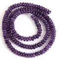 Natürliche violette Amethyst Steinperlen Abakusform 2x4mm für DIY Schmuckherstellung - 2x4mm Abakusperlen (ca. 160 Perlen/Strang) / Amethyst-Imitat