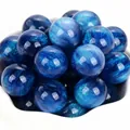 Perle rotonde in resina glitter blu per creazione di gioielli fai-da-te e bracciali - Blu Reale Sirena
