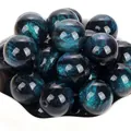 Perle in resina glitter blu scuro con effetto occhio di gatto per creazioni DIY - Nero Sirena