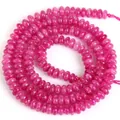 Kleine 2x4mm Naturstein Abakus Abstandsperlen in leuchtendem Pink für DIY Schmuck - 2x4mm Abakusperlen (ca. 160 Perlen/Strang) / Rosa Turmalin-Jade