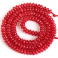 Lebhafte rote 2x4mm Naturstein Abakus Zwischenperlen für DIY-Schmuckherstellung - 2x4mm Abakusperlen (ca. 160 Perlen/Strang) / Rubin