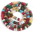 Bunte 2x4mm Naturstein Abakus Zwischenperlen für die DIY-Schmuckherstellung und Basteln - 2x4mm Abakusperlen (ca. 160 Perlen/Strang) / Bunte Jade