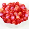Perline in resina occhio di gatto sintetico rosso per gioielli fai-da-te e braccialetti - Iridescente Rosso Giallo Viola
