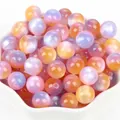 Perle in resina occhio di gatto iridescenti multicolori con glitter per gioielli fai-da-te - Sfumato Rosa Giallo Blu