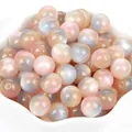 Perle in resina occhio di gatto pastello con glitter per creazione di gioielli fai da te - Grigio Magico Cachi Rosa