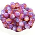 Perle in resina occhio di gatto con sfumatura viola e arancio per creazione gioielli DIY. - Viola Giallo Iridescente