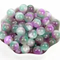 Perle occhio di gatto in resina viola e verde con riflessi per gioielli fai da te - Iridescente Viola Verde Chiaro