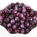 Perle in resina occhio di gatto viola con glitter per gioielli fatti a mano e braccialetti - Motivo Salice Viola Grigio
