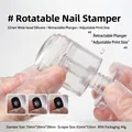 Professioneller einziehbarer Nagelstempel aus klarem Silikon für das Nageldesign. - Großer Drehbarer Stempel / 75x39x39mm