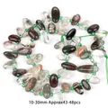 Detailed view of irregular oval natural fluorite beads for DIY jewelry making - Irregular Oval (Seven-Hole)