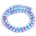 Macro detailed view of lake blue magnesite cube beads for DIY jewelry making crafts. - 5-7mm (Approx 56 Pieces) / Purple Lake Blue