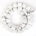 Perles carrées en turquoise blanche naturelle avec texture marbre gris pour bijoux DIY - Style carré naturel / 10mm