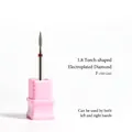 Professional 1.8mm flame shape electroplated diamond nail drill bit with a pink base - Flame Shape (1.8mm)