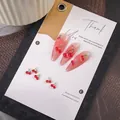 Transparent red 3D cherry nail art charms for summer manicure DIY nail decoration - Small Double / 20 Pieces/Pack