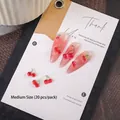 3D cherry nail art charms set with translucent red design for summer - Medium Double / 20 Pieces/Pack