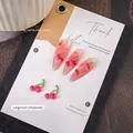 3D transparente rote Kirsch-Nailart-Charms für Sommermaniküre, Packung mit 20 großen Teilen - Groß Doppelt / 20 Stück/Packung