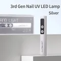 Professional handheld rechargeable portable UV nail lamp curing bar in silver finish - Silver