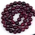 Natürliche dunkelviolette runde Steinperlen für hochwertige DIY-Schmuckherstellung - 6mm / Optimierter Granat