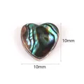 Perla a cuore in conchiglia di abalone naturale per gioielli fai-da-te, 10 mm, iridescente. - 5 Pezzi/Confezione / 10mm Cuore Conchiglia di Abalone
