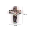 Perla a croce in conchiglia di abalone naturale per creazione gioielli fai da te 18x13mm - 5 Pezzi/Confezione / 13x18mm Croce Conchiglia di Abalone