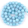 Natürliche hellblaue Aquamarin Rundsteinperlen Strang für DIY Schmuckherstellung - 6mm / Beliebter Aquamarin