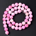 Natürliche rosa Steinperlen rund für DIY Schmuckherstellung und kreative Handarbeit - 6mm / Pfirsich-Jade