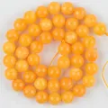 Leuchtend orangefarbene Natursteinperlen für DIY-Schmuckherstellung und Basteln - 6mm / Gelber Chalzedon