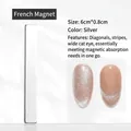 Professioneller silberner Katzenaugen-Nagelmagnet für gestreifte und französische Nagelkunst - Langer Verdickter Streifenmagnet