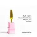 Professional 5-in-1 titanium coated nail drill bit with extra fine cross-cut teeth - XF Extra Fine Teeth