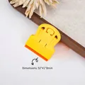 Compact yellow plastic nail art scraper tool for cleaning and plate transfer 52x41x8mm - Orange