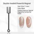Double-ended magnetic tool for cat-eye nail art gel polish effects with size guide - Double-Headed Magnet (Black)
