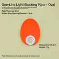 Oval orange acrylic light blocking plate for nail phototherapy lamps with silicone ring - Oval / 3mm Thickness (1.9cm Hole)