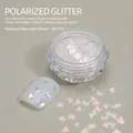 Iridescent butterfly nail glitter flakes in round clear jar for DIY manicure nail art - Butterfly (SP-3319)