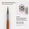 Pennello professionale per nail art in noce con setole fini da 6,5 mm per dettagli. - Pennello Dettaglio in Noce