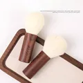 Professional nail dust cleaning brush with walnut wood handle and white soft bristles - 1 Piece/Pack / White Brush with Wood Handle