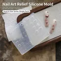 3D hart en ster nagel siliconen snijvorm voor DIY reliëf nagelkunst decoratie - Hart Ster Vorm