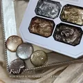 Paleta de pasta de purpurina metálica para decoración de uñas, 4 colores brillantes - Juego de 4 colores