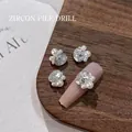 Exquisite oval zircon and pearl pile drill nail art decoration 9x9.5mm for DIY manicure - Oval Style (0644) / 1 Piece (9*9.5mm)