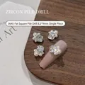 Exquisite sparkling cushion cut zircon and pearl nail art decoration charm 8.5x9mm - Cushion Style (0645) / 1 Piece (8.5*9mm)