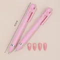 Professional pink 4-in-1 nail art dotting pen tool for floral designs, 14cm length - 4-in-1 Press Type / 14cm / Pink