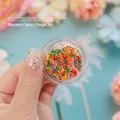Mini flores secas coloridas para la decoración profesional de uñas en un frasco transparente - Pequeño floral
