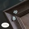 Elegant silver base nail art charm featuring a large square crystal and white pearls - Fat Square Style (G1668) / 1 Piece