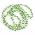 Nahaufnahme von 6mm facettierten grünen Blumen-Glaskristallperlen für DIY-Schmuck - Vierblättrige Blumenform / Ein Strang (6mm) / Festes Grün