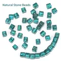 10x11mm translucent blue square glass beads with internal silver foil for DIY jewelry making - Peacock Blue Silver Foil Cube / 10 Pieces/Pack (10x11mm) / Blue