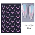 Detailed view of pink glitter gradient French tip nail art stickers model SW-B020 - sw-gold Pink (SW-B020) / Pink