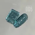 Professional shimmering rainbow diamond nail gel polish with teal glitter finish color 006 - 06# Teal