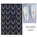 Professional gold glitter French smile line nail stickers SW-B020 for elegant manicure DIY - sw-gold Gold (SW-B020) / Gold