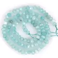 Nahaufnahme von 3x4mm hellblauen facettierten Natursteinperlen für DIY-Schmuck - 3x4mm (Ca. 105 Stück/Strang) / Amazonit Jade