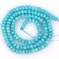 Detailansicht von 3x4 mm facettierten türkisblauen Natursteinperlen für DIY-Bastelarbeiten - 3x4mm (Ca. 105 Stück/Strang) / Türkis